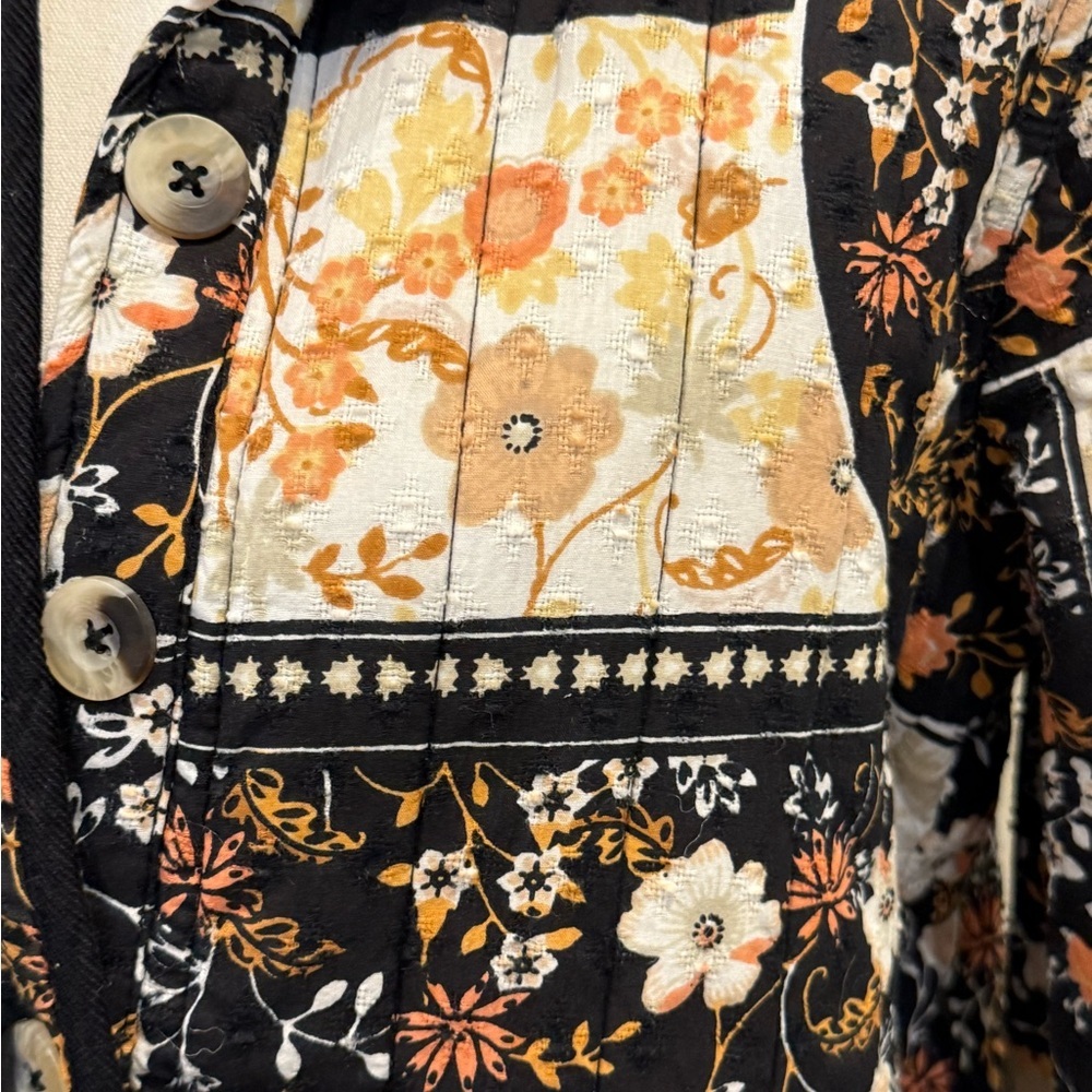 Anthropologie Jacket Patchwork Quilted Jacket Floral Boho Coat Size S - Picture 11 of 14